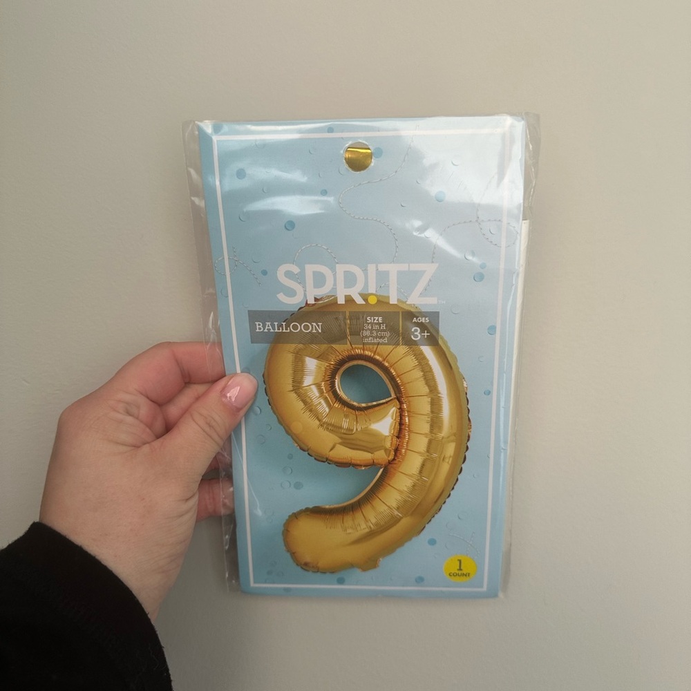 Sprit Gold Number 9 Balloon Party Decoration
